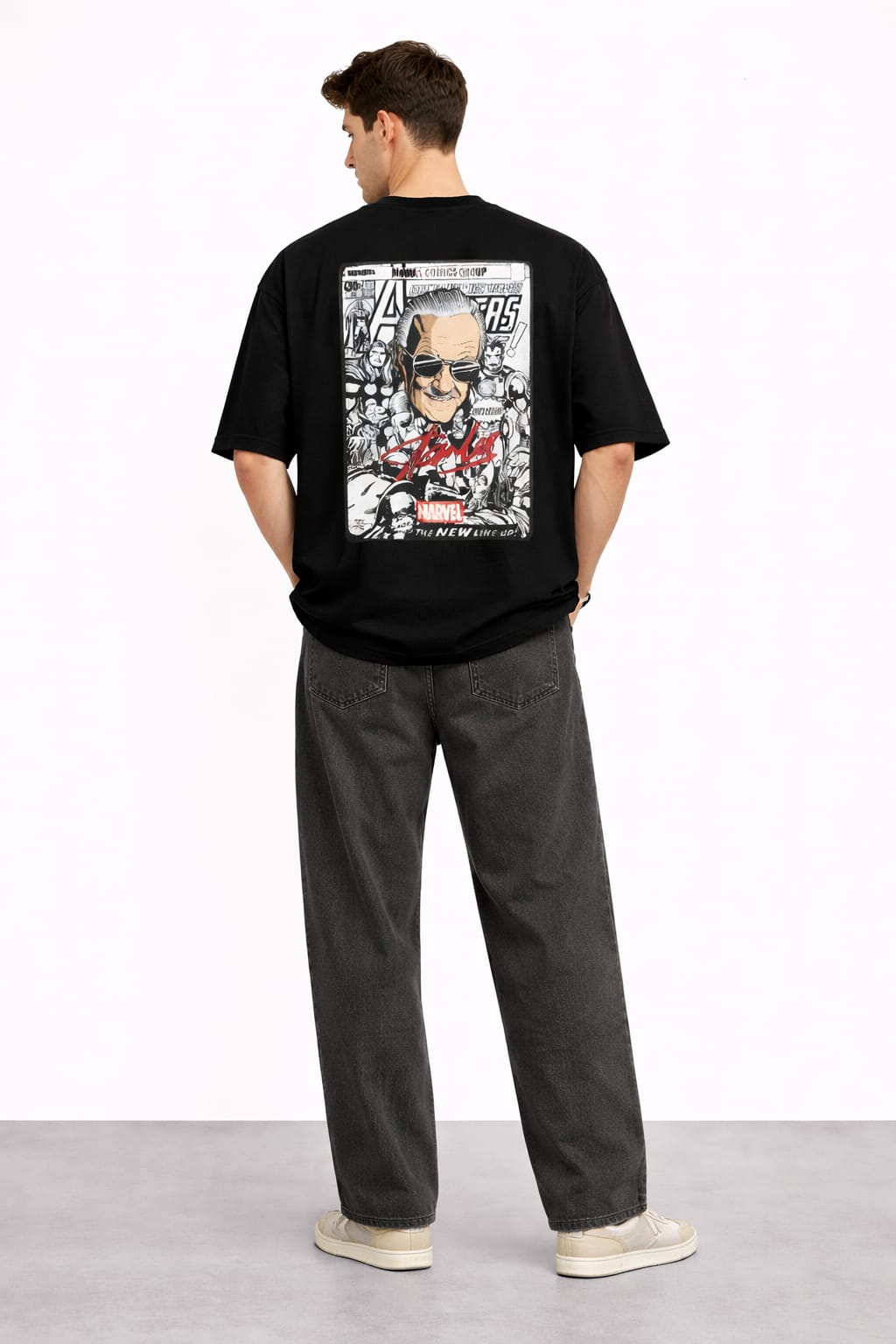 RENVOX Charcoal Wide Leg Jeans – Premium Washed Straight Fit Denim