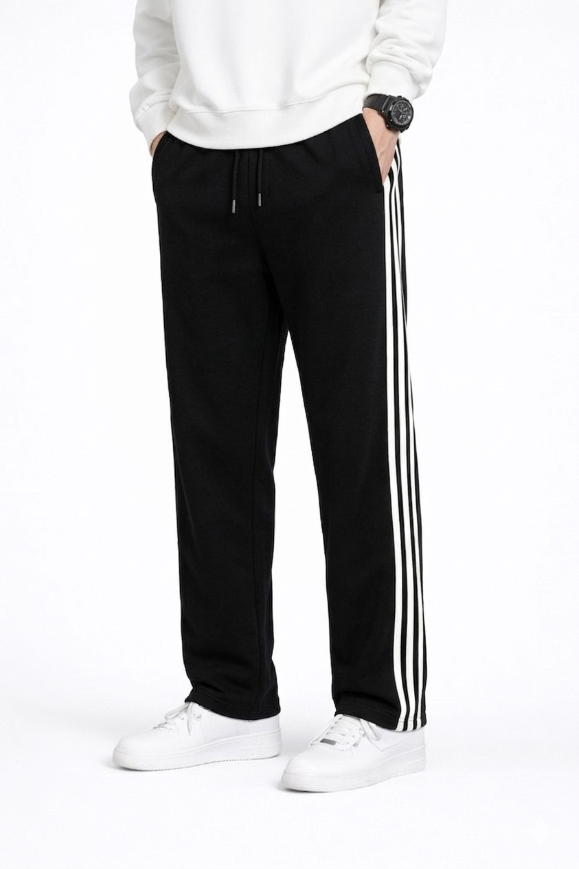 RENVOX Stripe Streetwear Pants – Black