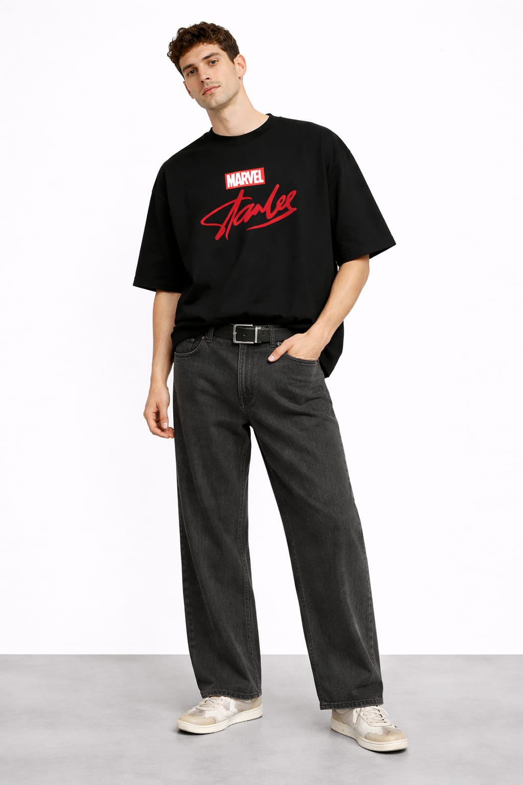 RENVOX Charcoal Wide Leg Jeans – Premium Washed Straight Fit Denim