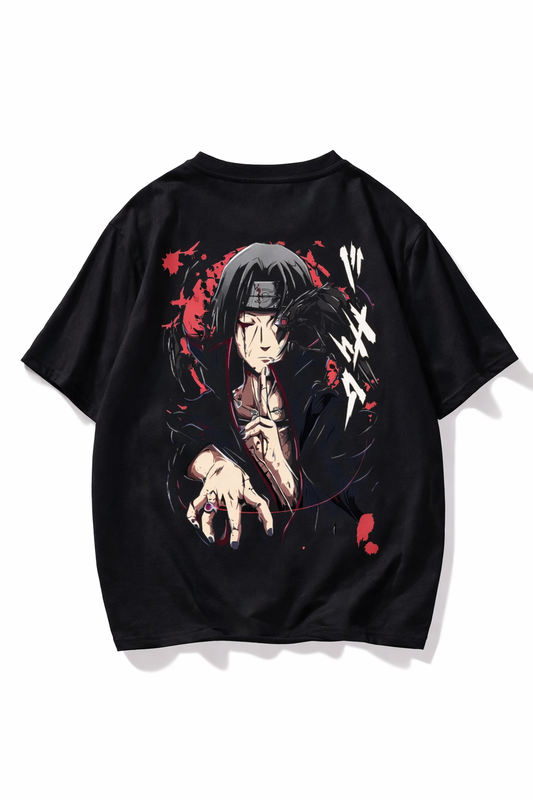 Itachi Uchiha Graphic Oversized T-Shirt – Black